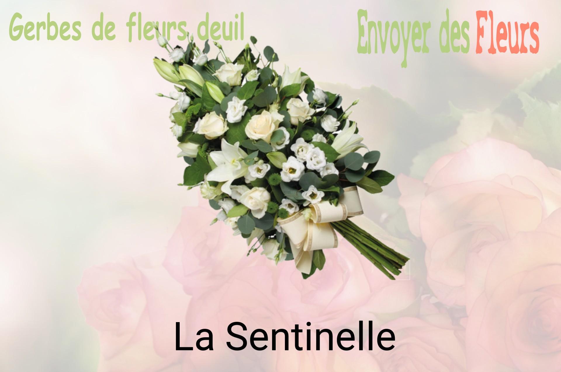 Gerbe de fleurs de deuil livrée à La Sentinelle